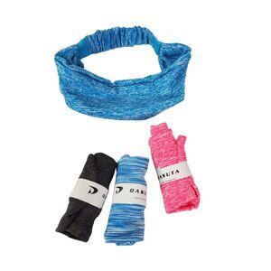 New Set of 4 Women's‎ Workout Hair Headbands Pink Blue Stretch Athletic